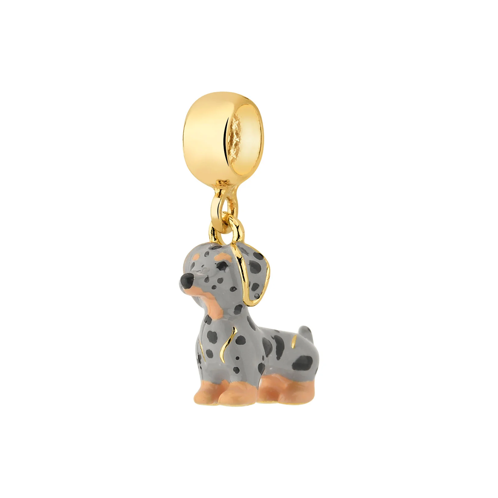 Pingente My Collection Enjoy Dog Resina Personalizada Banhado a Ouro 18K
