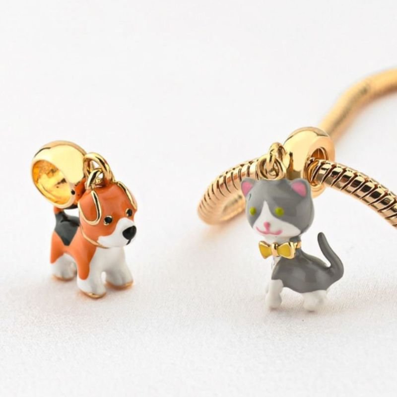 Pingente My Collection Enjoy Dog Resina Personalizada Banhado a Ouro 18K