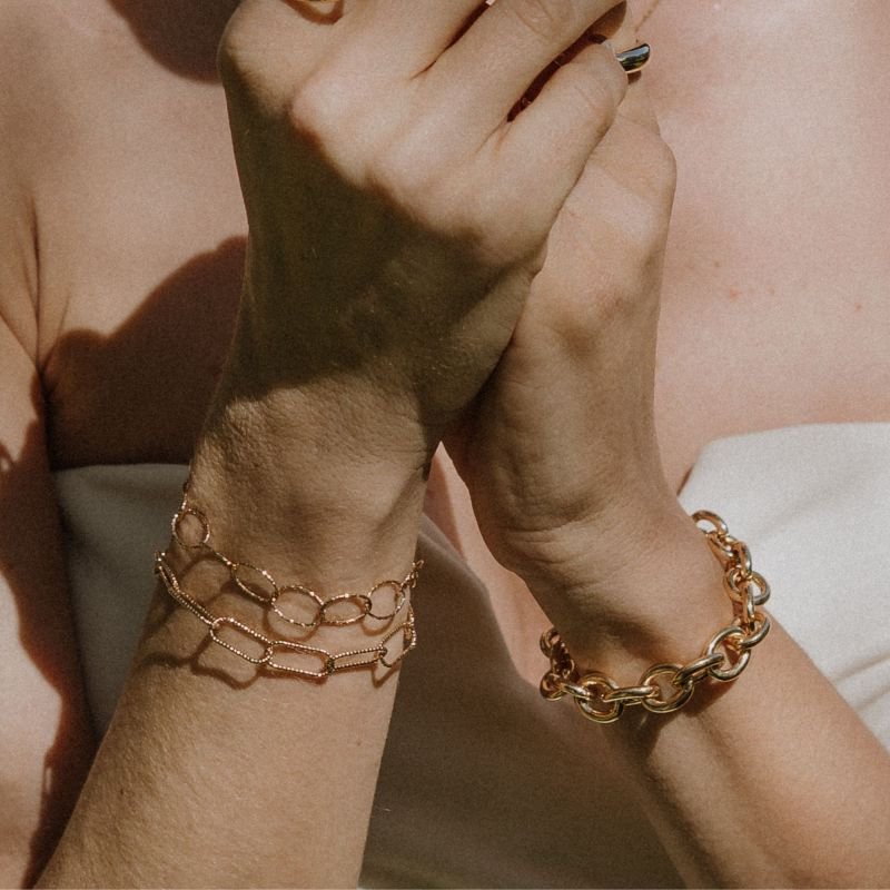 Pulseira Elos Ovais Fressen Celebrate Banhada a Ouro 18K