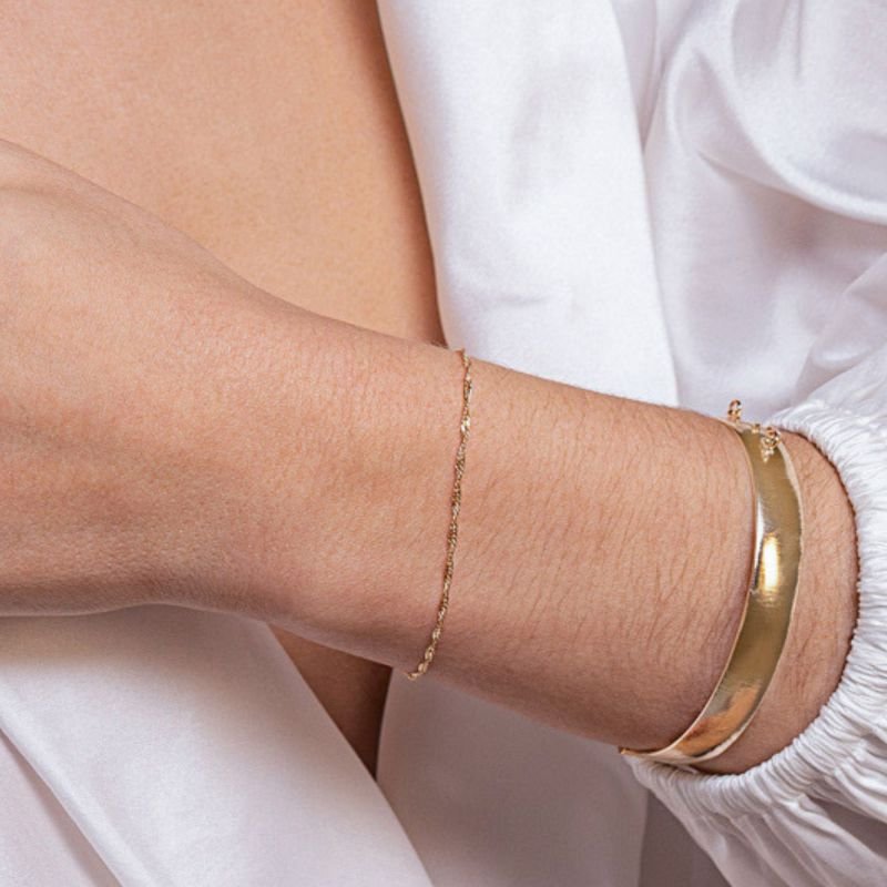 Pulseira Grumet Torcida Day To Night Banhada a Ouro 18K