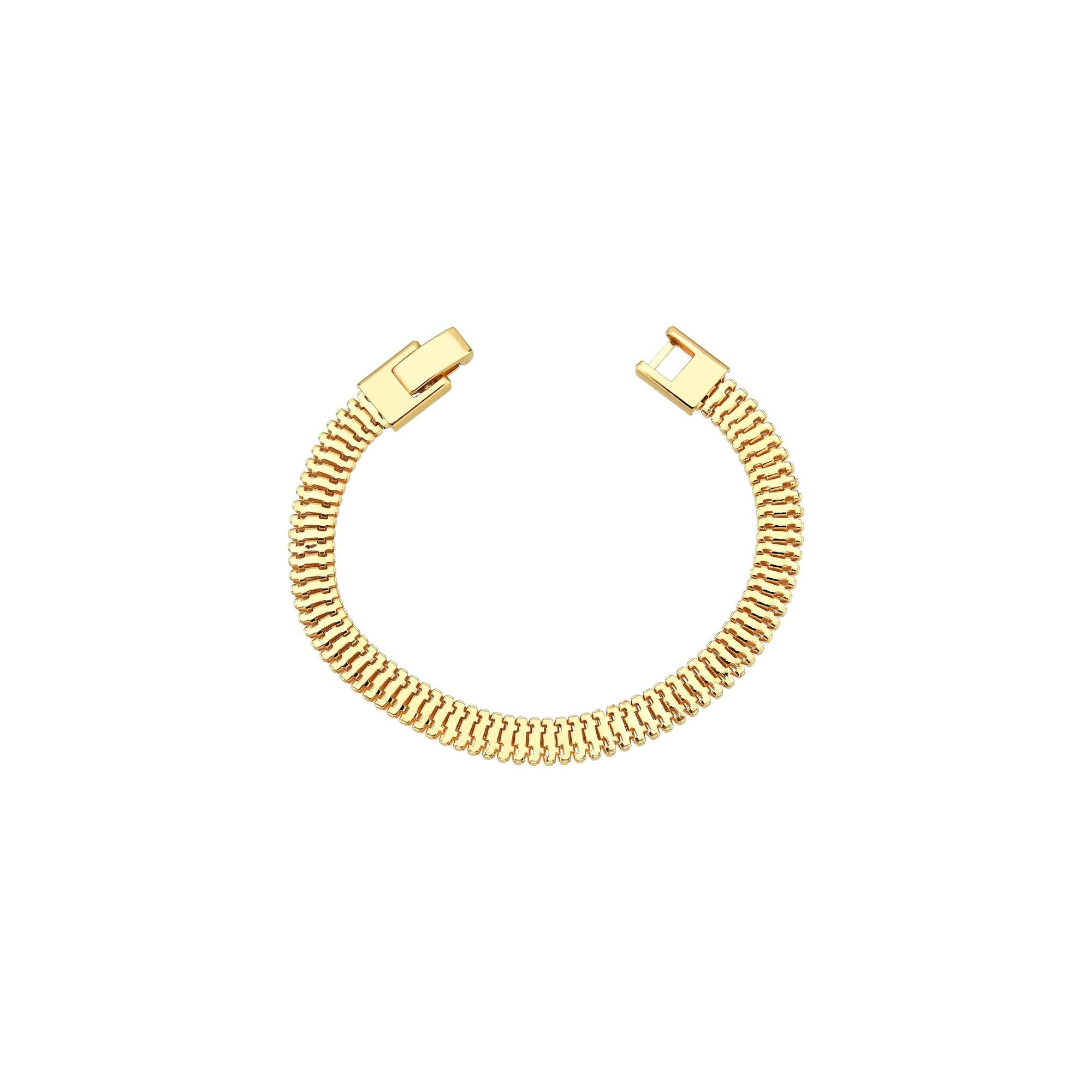 Pulseira Malha Escama Fressen Resort Banhada a Ouro 18K