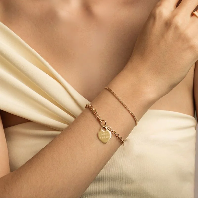 Pulseira My Collection Eternize CoraçãoPersonalizado Banhada a Ouro 18K