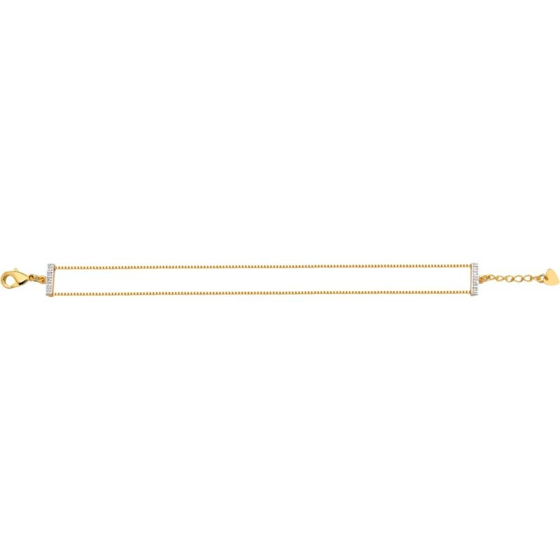 Pulseira My Collection Love Cravejada Banhada a Ouro 18k