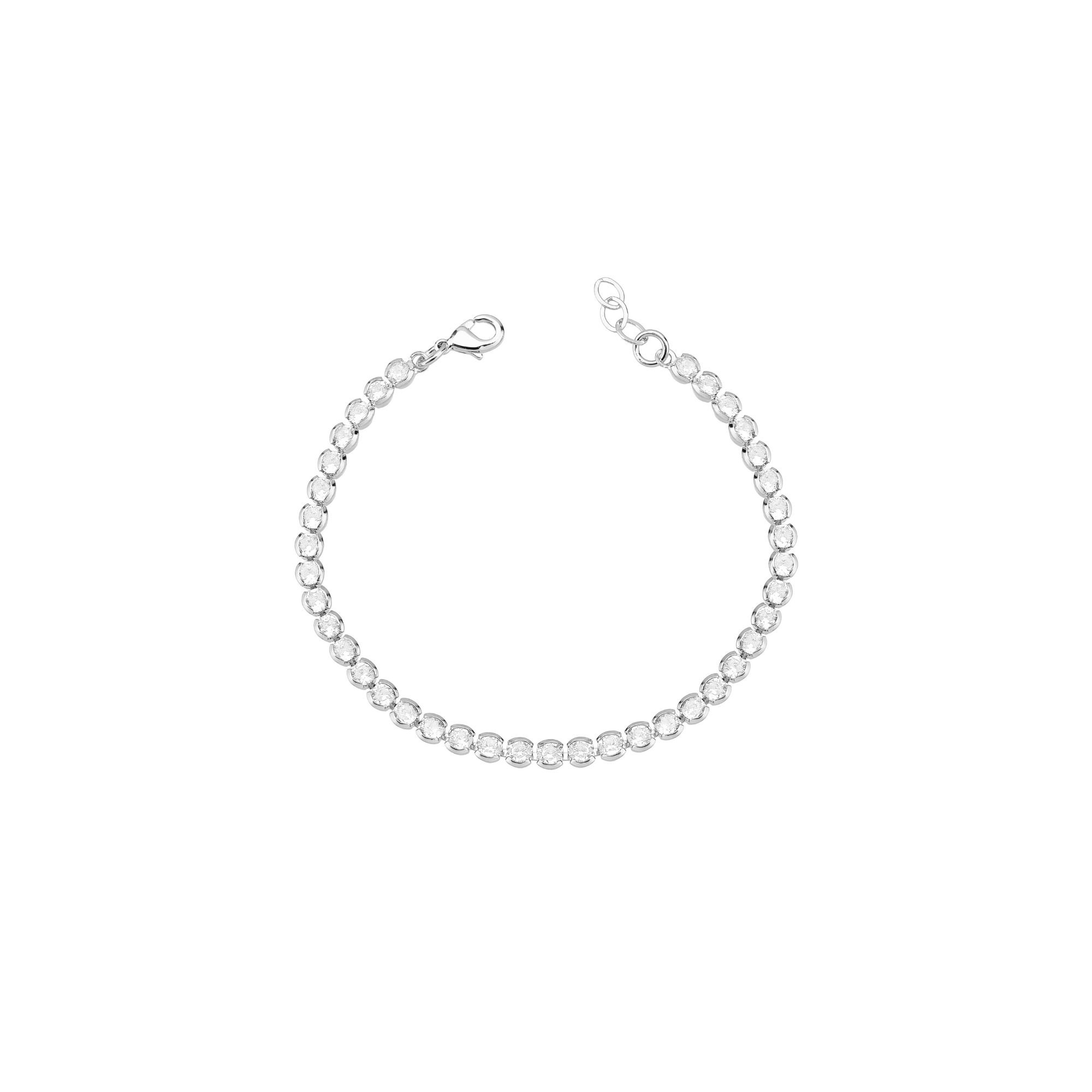 Pulseira Riviera Redonda Zircônia Cristal Mom's Banhada a Ouro 18K